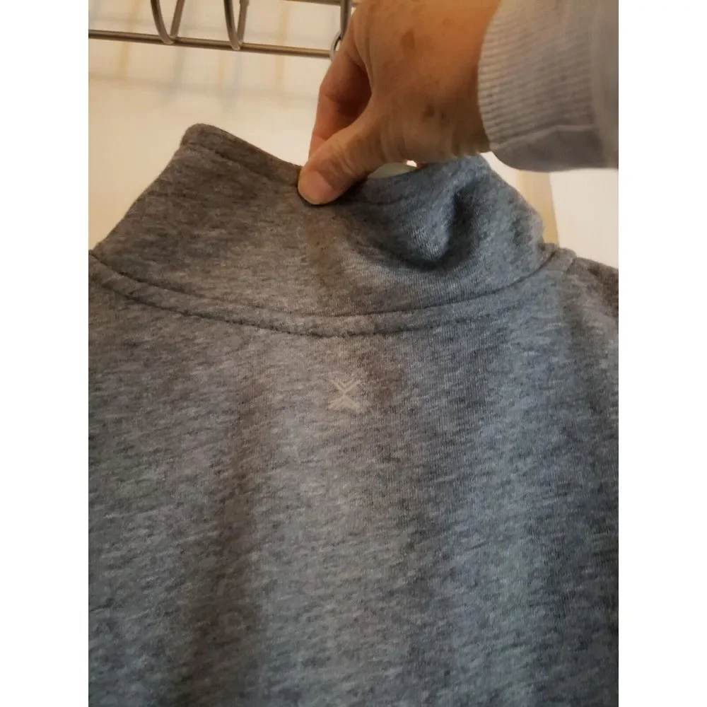 xersion active ware 1/4 zip jacket cotton blend women's Medium‎ grey +blue